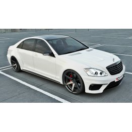 Аэродинамический обвес с расширением кузова и капотом Black Series на Mercedes S W221